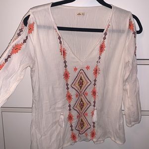 Cut out detailed long sleeve blouse